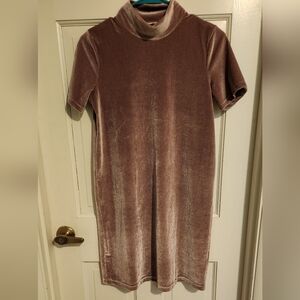 Madewell Mockneck Velvet Short Sleeve Dress ,size XXS